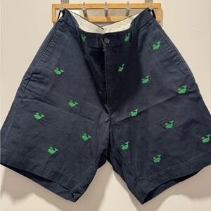 Brooks Brothers Dark Blue Shorts with Green Embroidery